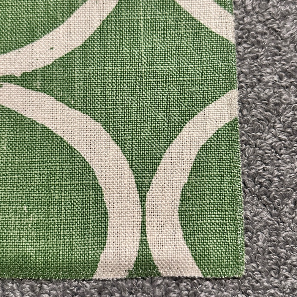 Lee Jofa Fabric Sample Remnant Circles Forest Linen Green Blithfield Crafts - Picture 9 of 16